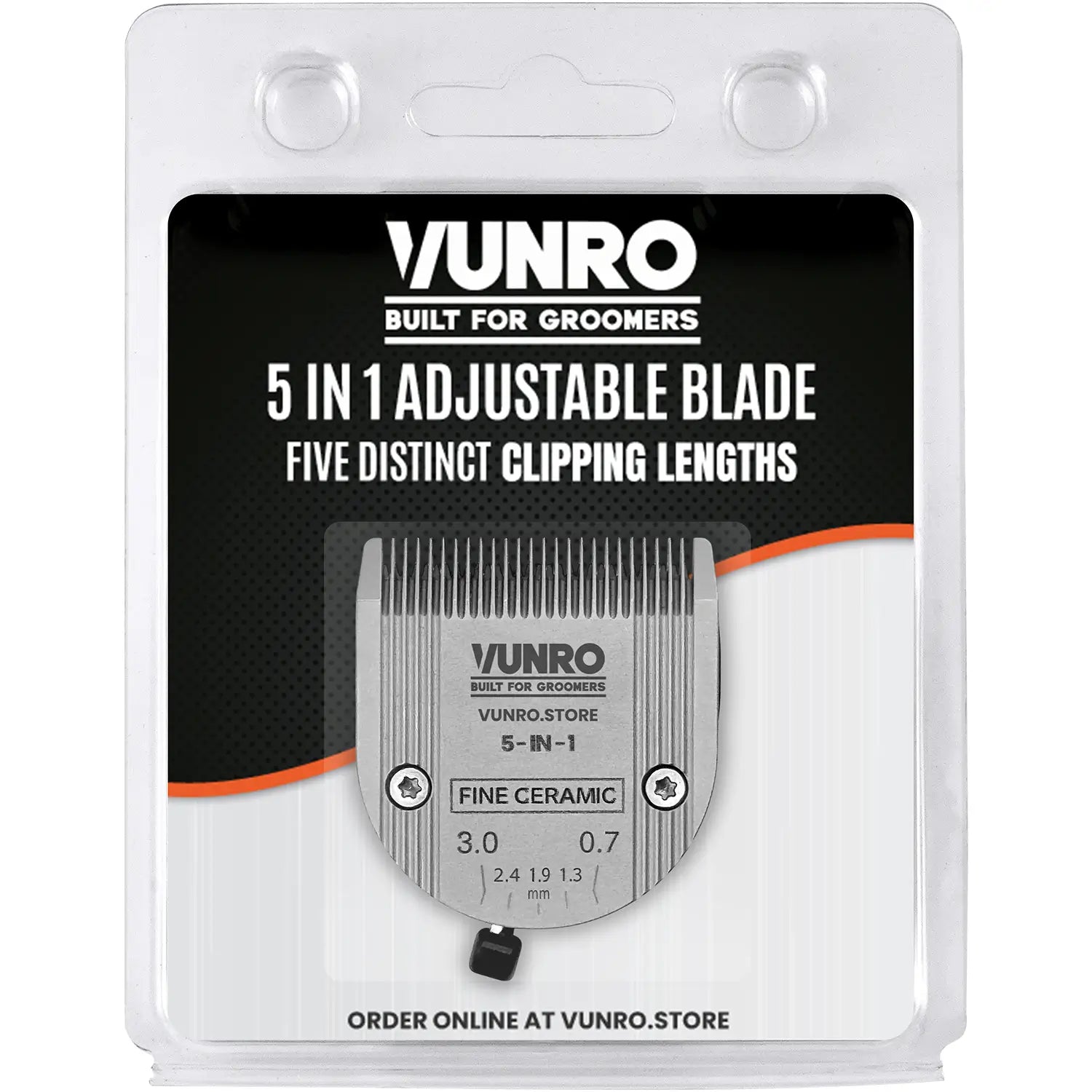 Adjustable Ceramic 5 in 1 Fine Dog Clipper Blade (0.7 mm - 3 mm) by VUNRO